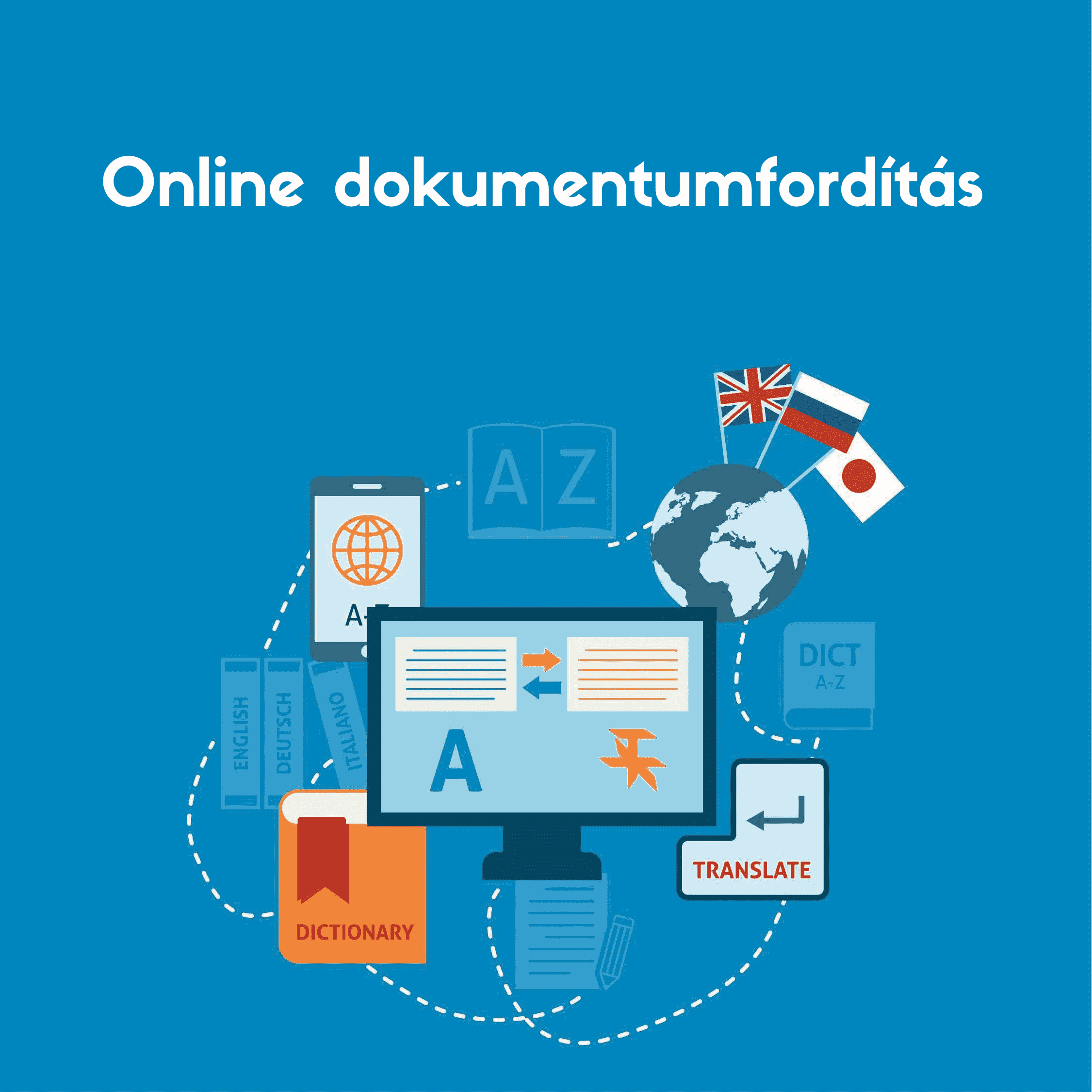 Ez a kép megmutatja, hogyan működik az online dokumentumfordító eszköz a dokumentum lefordításához.