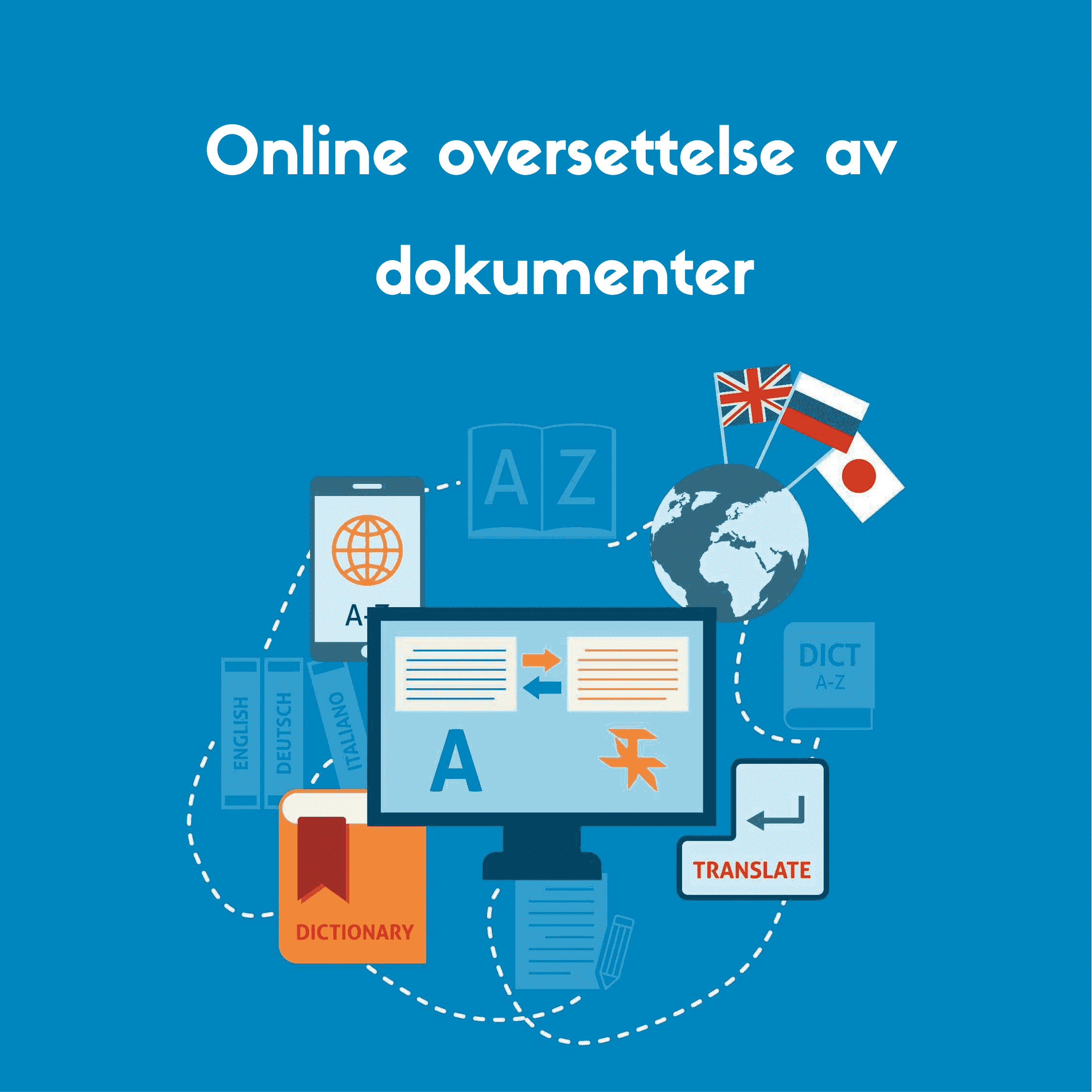 Dette bildet gir deg en idé om hvordan det elektroniske oversettelsesverktøyet fungerer når du skal oversette dokumentet ditt.
